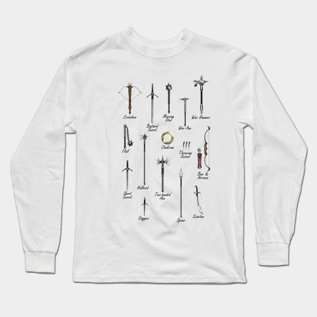 Medieval Weapons Long Sleeve T-Shirt by MarceloMoretti90